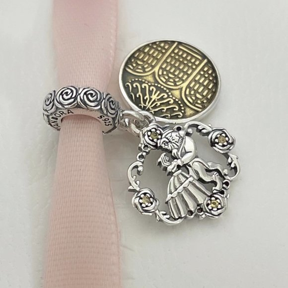 Pandora Disney Beauty and the Beast Dancing Dangle Charm - Picture 3 of 7
